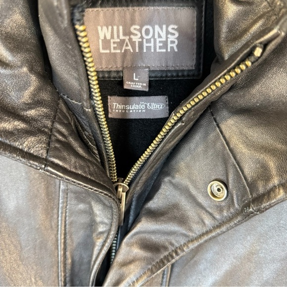 Wilsons Leather Company Thinsulate Lined Leather Coat Size Large - Picture 2 of 9